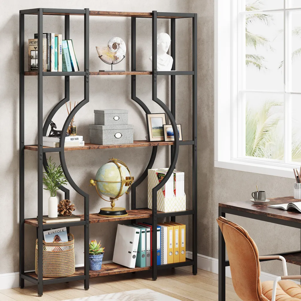 Bibliothèque Stable 12 Étagères : Solution Rangement Gain de Place Bois