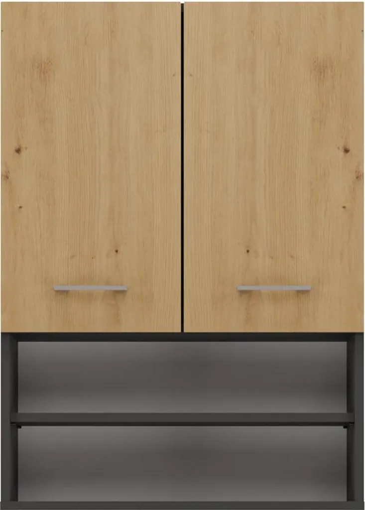 Mobile Sopra Lavatrice POLA MINI DK Rovere e Antracite 64x90