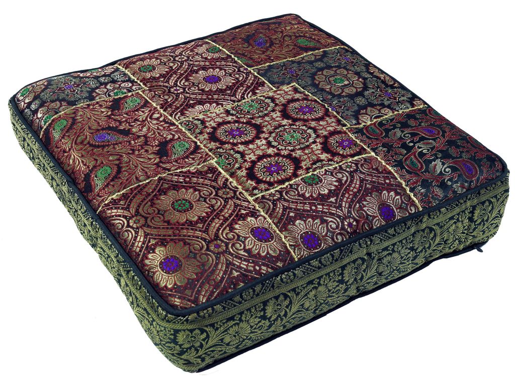 Orientalisches Eckiges Patchwork Kissen 50 cm, Sitzkissen, Produktbild 