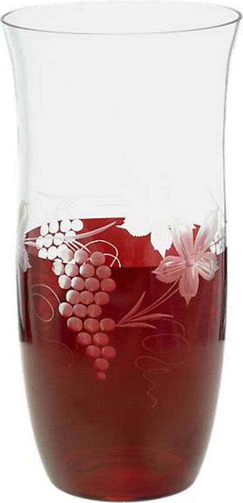 Vase Red Queen 30 cm, Weinrot, aus Glas