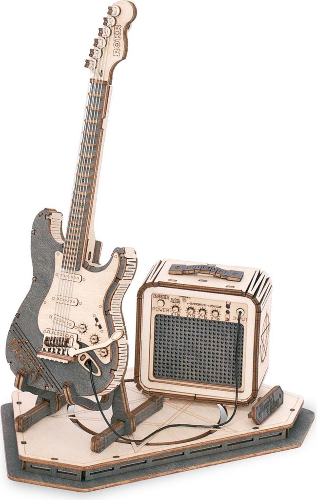 ROBOTIME Rokr 3D-Holzpuzzle E-Gitarre 140 Teile
