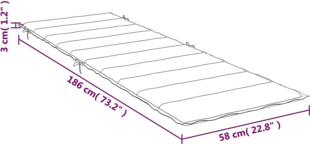 Design Sonnenliegen-Auflage Melange Creme 186x58x3 cm Produktbild 10