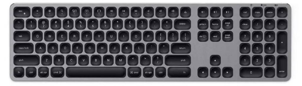 Satechi, Tastatur mit Nummernblock QWERTY Bluetooth, Grau