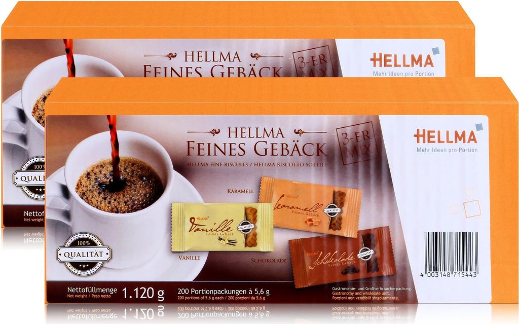 Hellma Feines Gebäck Schokolade, Vanille 1,12kg - Für die Gastronomie (2er Pack)