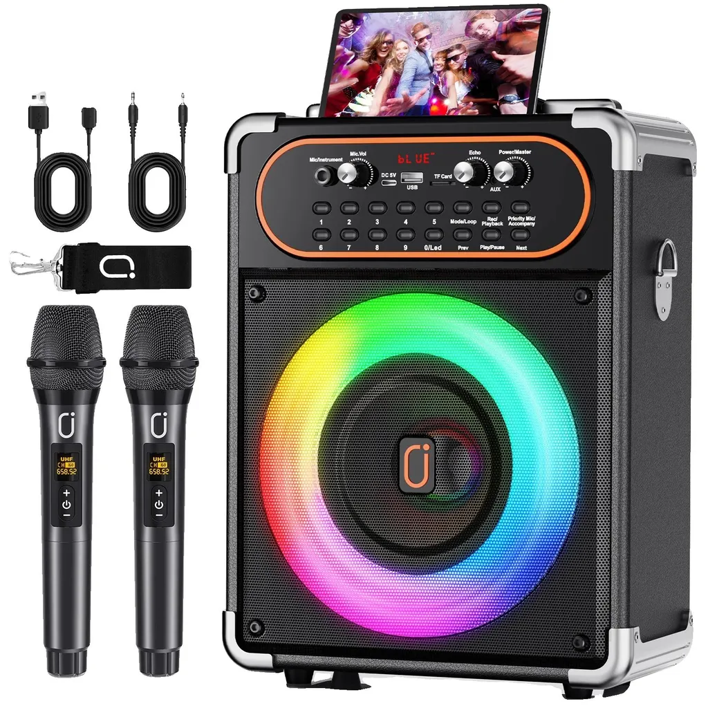 Enceinte Karaoké Portable 40W avec Double Micro Sans Fil et Bluetooth