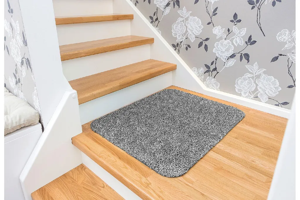 Paillasson 100% Coton Ultra Absorbant et Lavable 60x75 cm Anthracite