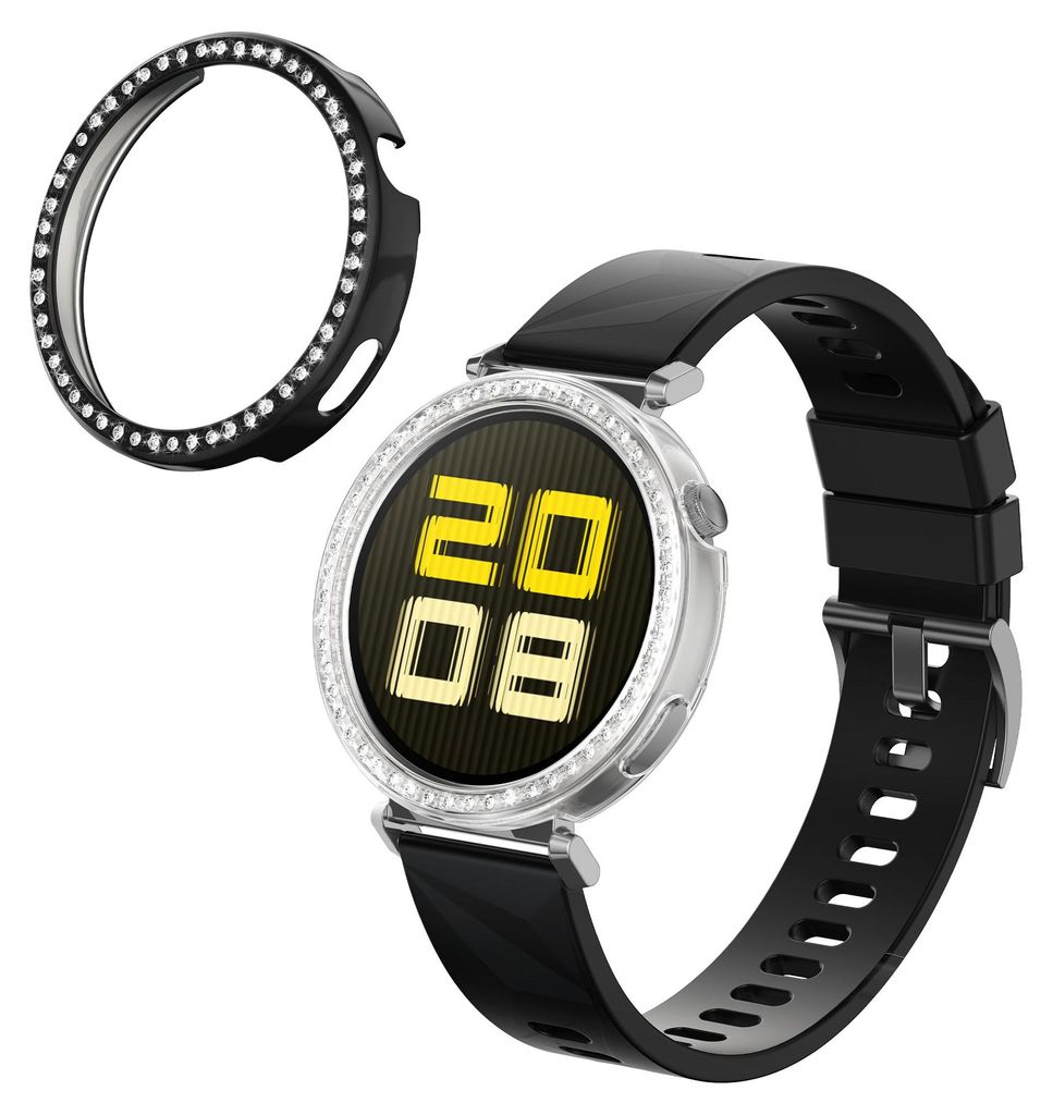 kwmobile 2x Kunststoff Hülle kompatibel mit Huawei Watch GT5 41mm / Watch GT4 41mm Schutzhülle Schutzrahmen - Glitzer Schutz Zubehör in Transparent
