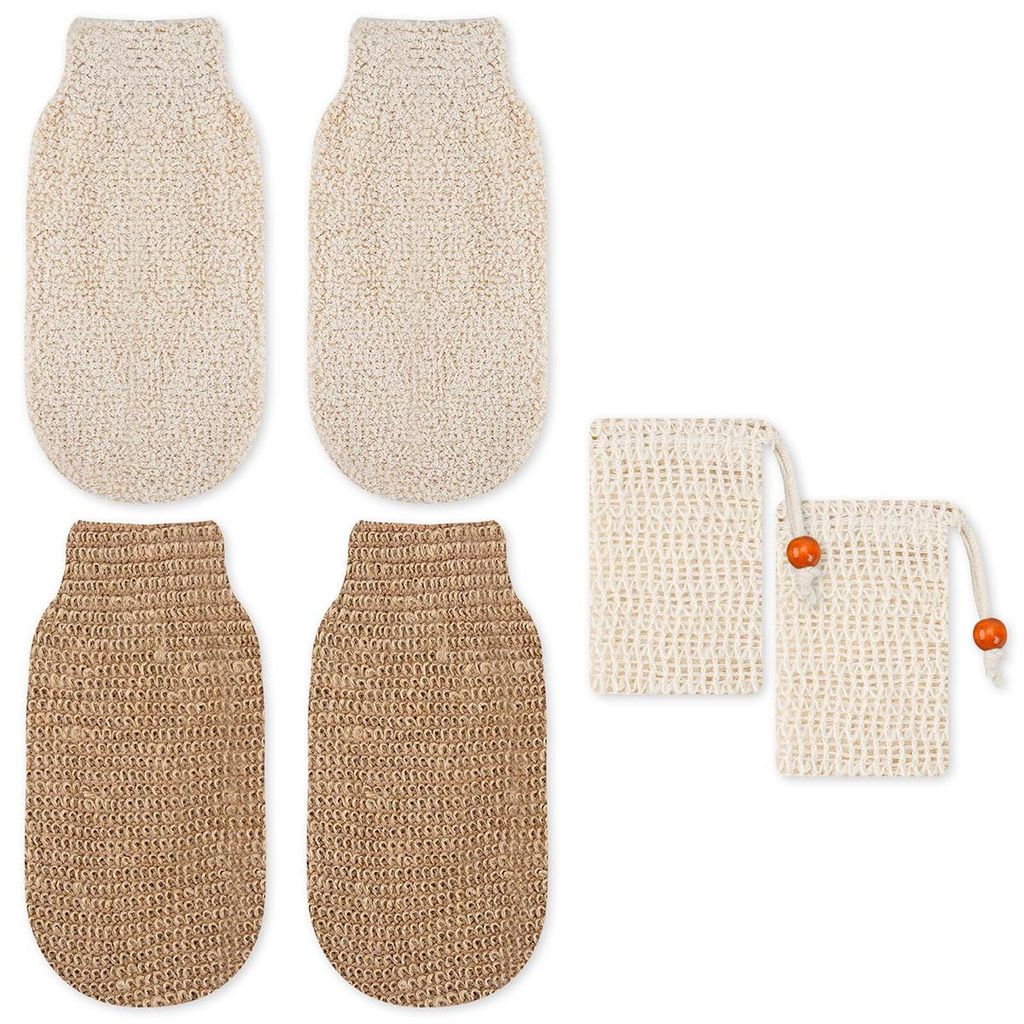 Peeling Handschuhe Körper Naturfasern 4er Set – Produktbild 