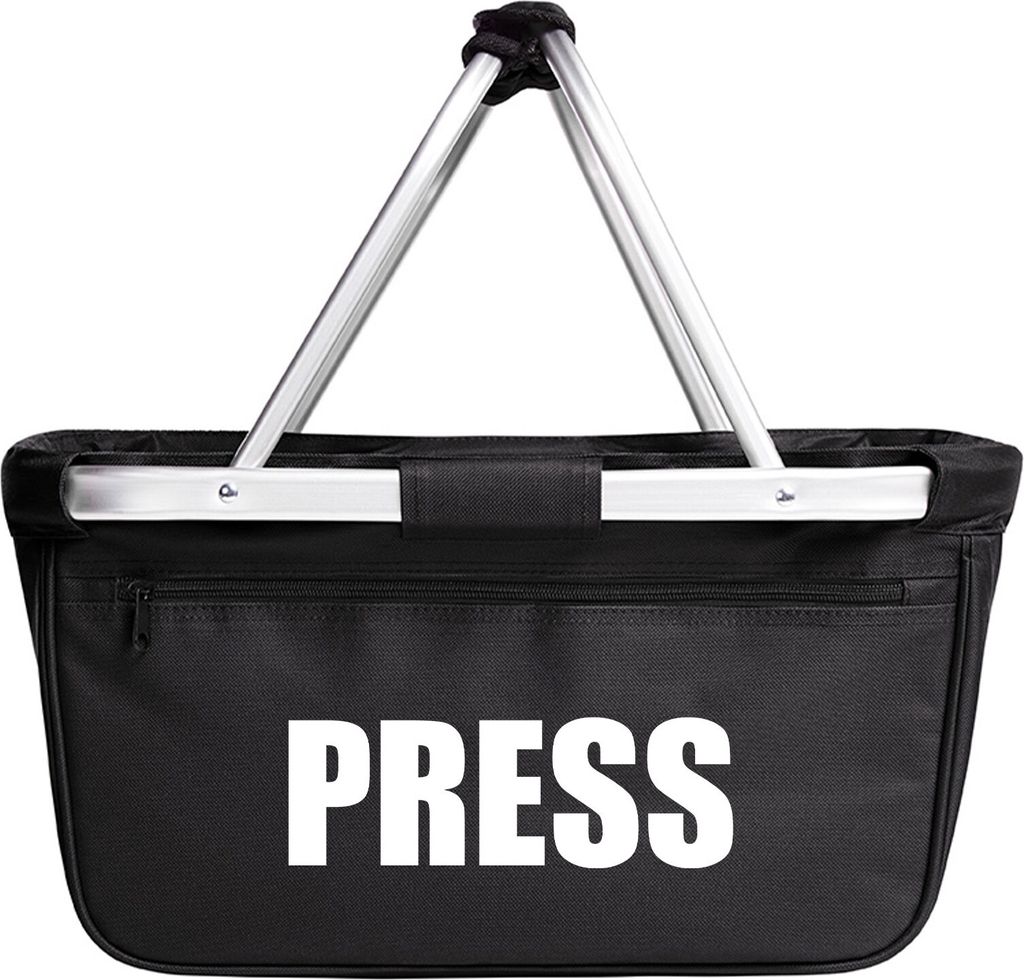 Huuraa Einkaufskorb Press Schriftzug 20 Liter Black faltbarer Tragekorb Geschenkidee