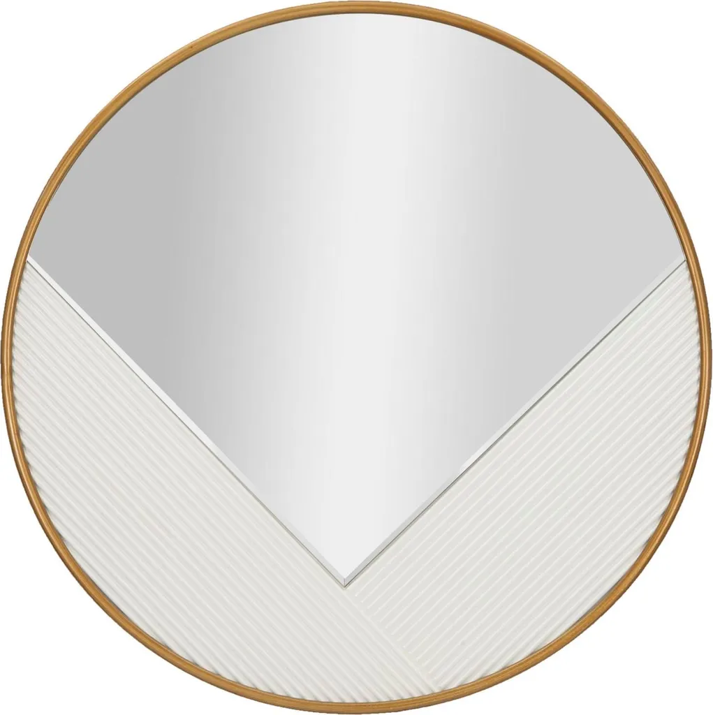 Miroir mural rond 80cm doré Tolosa - Idéal pour agrandir le salon