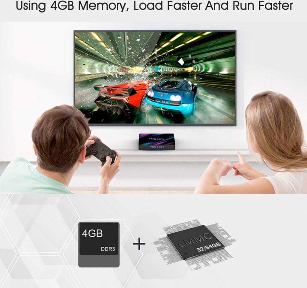 Android 10.0 TV-Box H96 Max-3318 RAM 16 GB ROM T8 PRO Media Produktbild 12