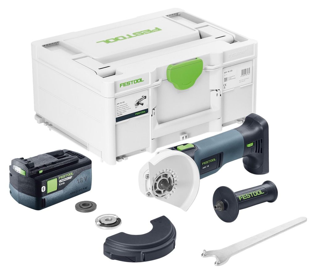 Festool AGC 18-125 EB-Basic Akku Winkelschleifer 18 V 125 mm Brushless + 1x Akku 5,0 Ah + Systainer - ohne Ladegerät