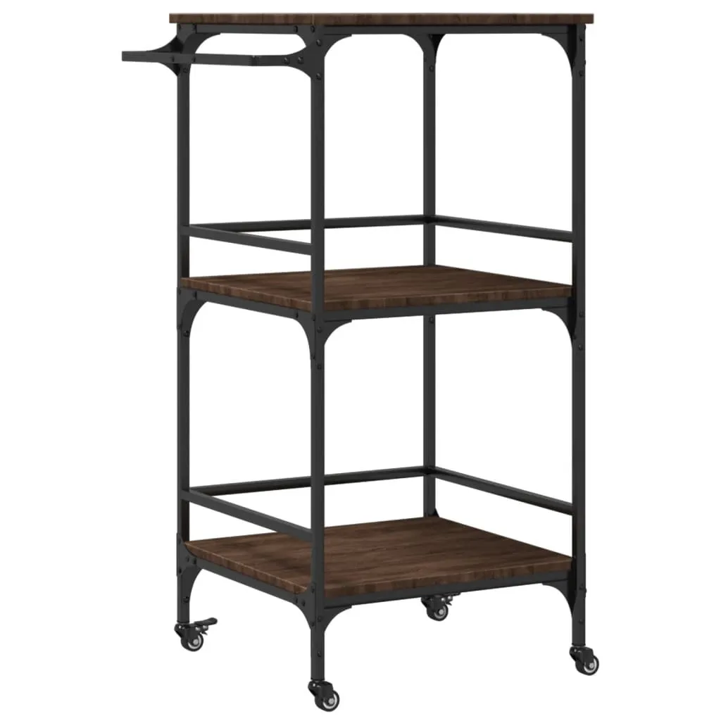 Carrello Cucina Rovere Marrone 60,5x50x105 cm - Mobiletto Salvaspazio