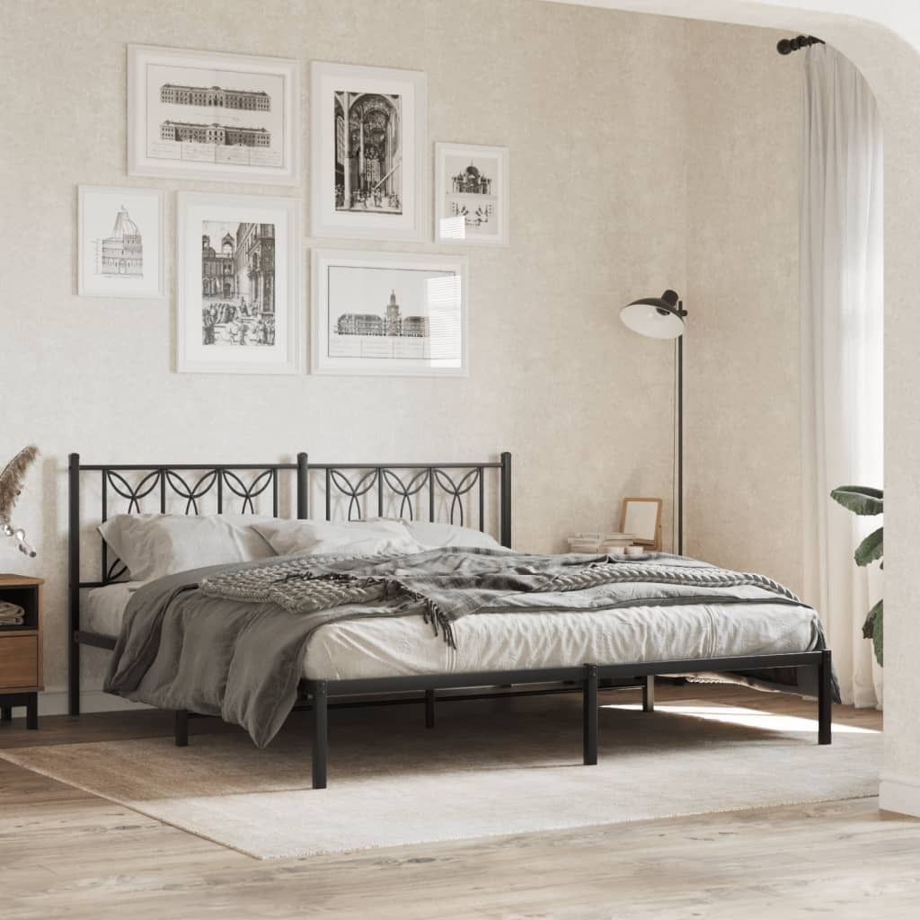 "im Sonderangebot"Bettgestell - CLORIS - Doppelbett - Robust und langlebig - mit Kopfteil Metall Schwarz 183x213 cm - Einfache Montage - - NeuMöbe...