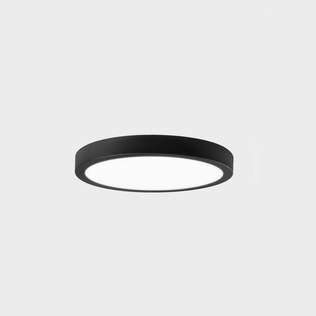Luminaire Plafonnier LED Rond Noir 12W 4000K pour Éclairage Intérieur