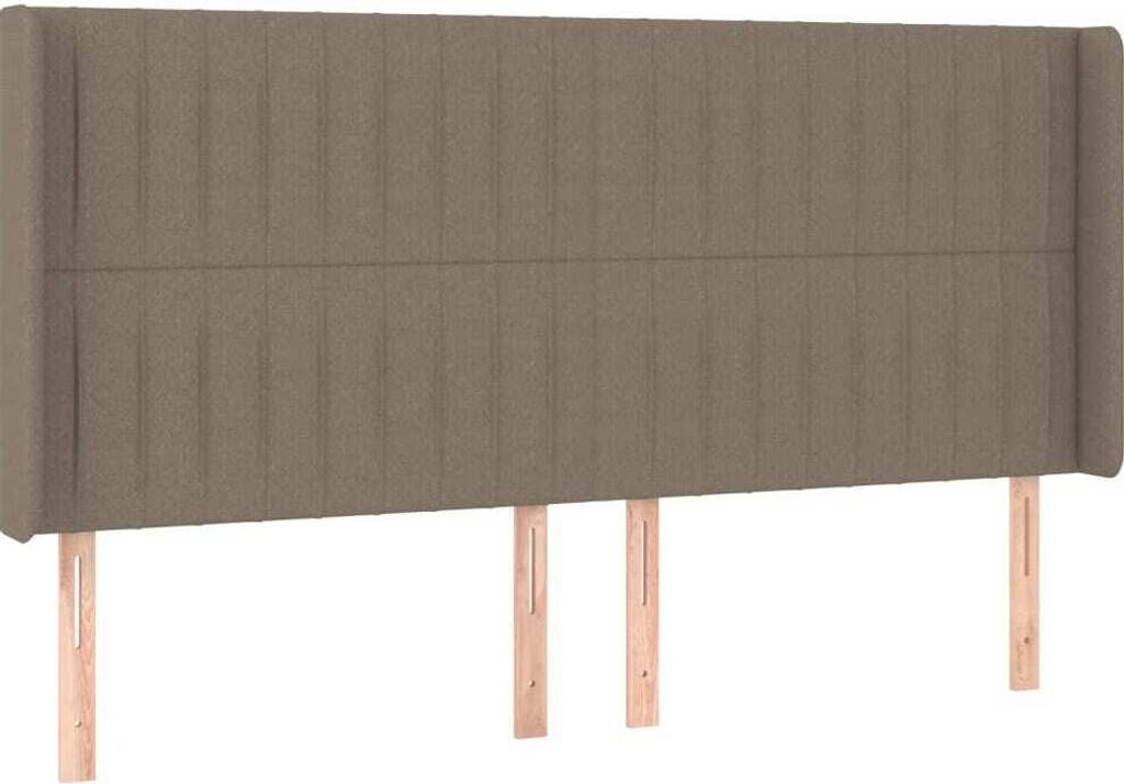 Kopfteil mit Ohren Taupe 203x16x118/128 cm Stoff