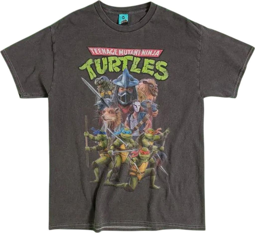 Teenage Mutant Ninja Turtles - T-Shirt für Herren/Damen Uni, Vintage-Waschung TT297 (XL) (Holzkohle)