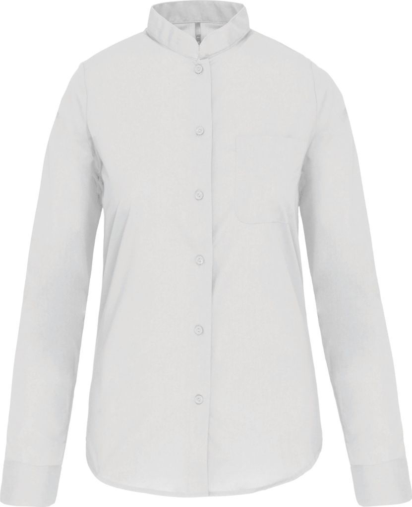 Kariban Damen hemdbluse mao-kragen langarm