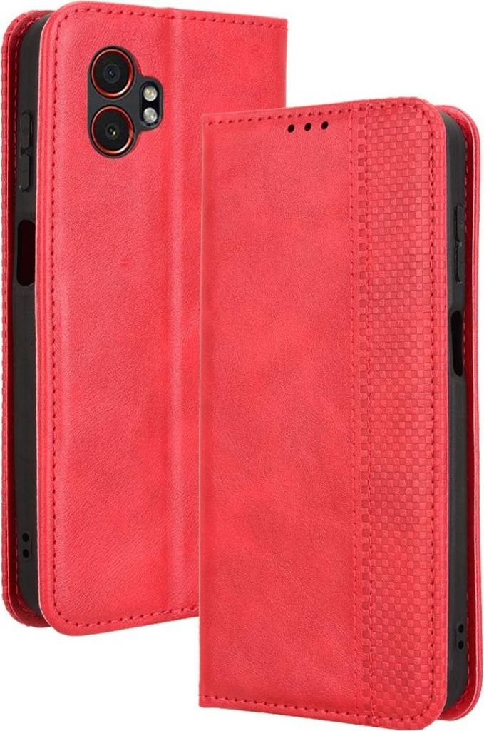Samsung Galaxy Xcover 7 Pro Hülle - Coverup Vintage Style Klapphülle - Rot