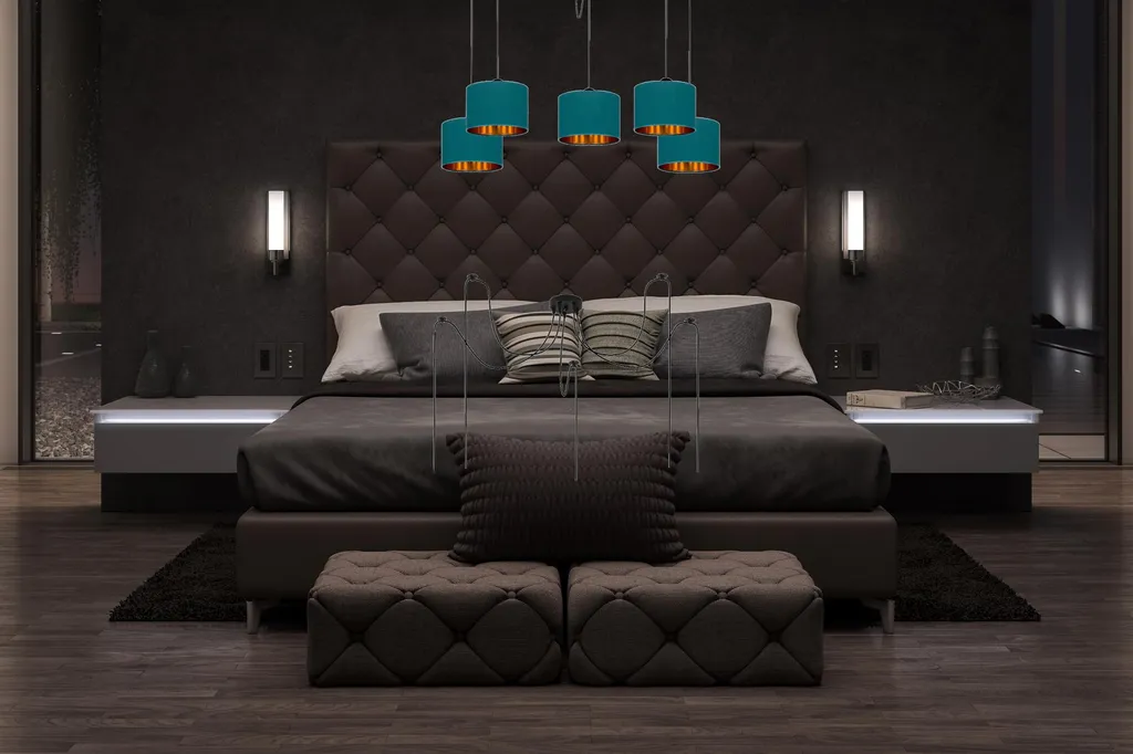Luminaire de Plafond Turquoise Design 5 Lampes Style Rétro Chic E27 - 6