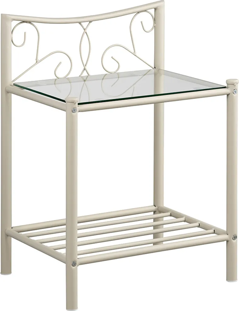 Table de nuit Emelie Lieko Blanche - Rangement Compact et Design Épuré