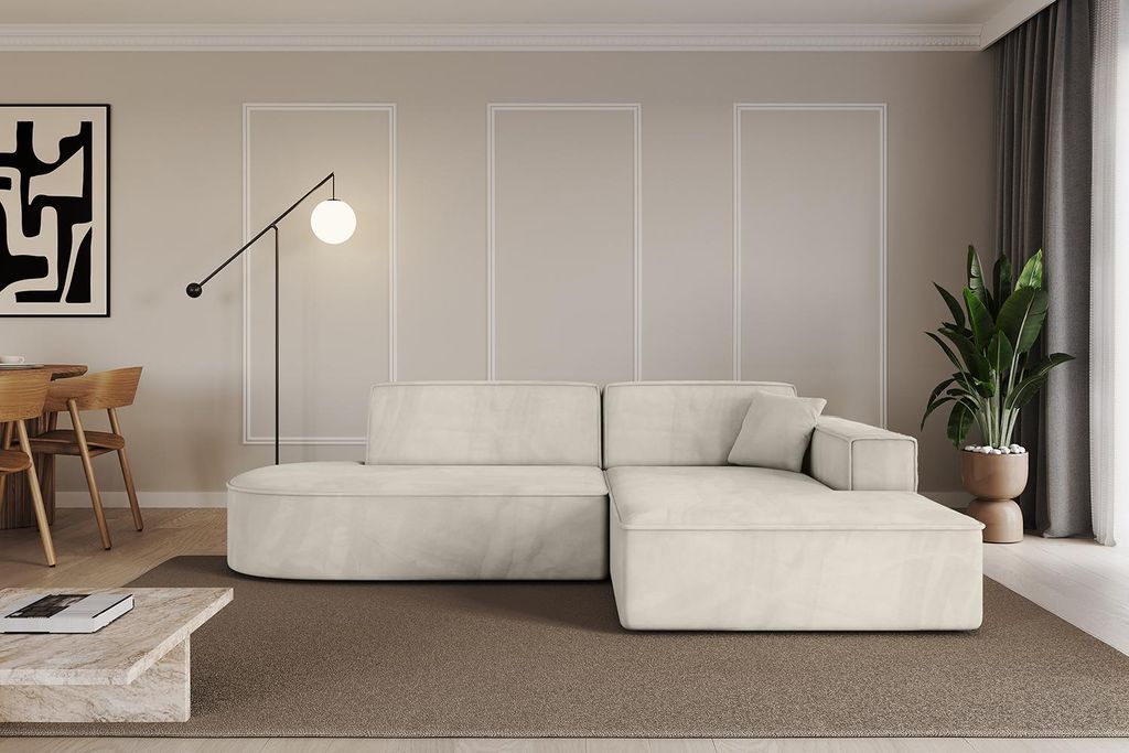 ALTDECOR Ecksofa in L-Form IREA-L1-v4 232x165x77 cm Beige Corner Sofa Eckcouch Couch Wohnlandschaft Cauchsofa