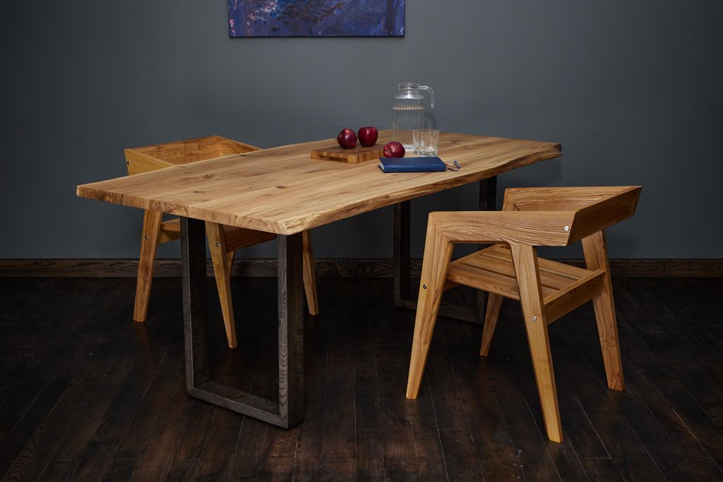 tømmermann Baumkantentisch Esszimmertisch Massivholz Esstisch Holz Massiv Schreibtisch 180x74 Küchentisch Holztisch Eiche Esszimmer Tisch Dining ...