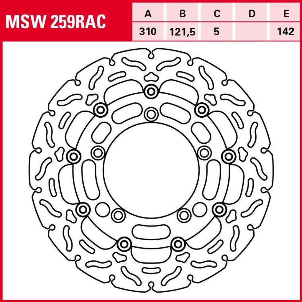 TRW Lucas Bremsscheibe RAC schwimmend MSW259RAC 310/121,5/142/5mm