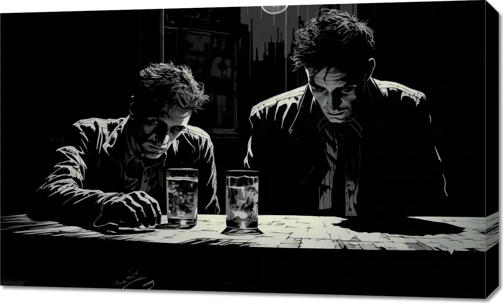 Tableau Mural Conspirateurs 100x60 cm : Décoration Moderne XXL en Toile