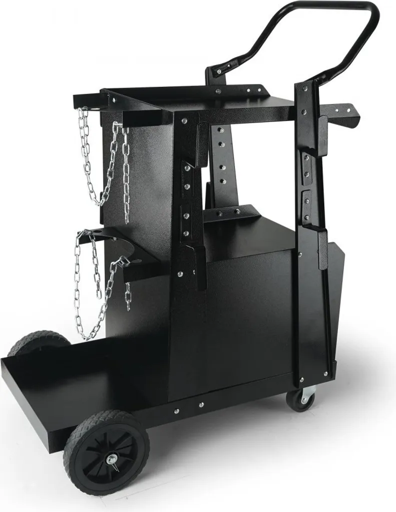 Chariot de soudage avec armoire verrouillable charge 120kg - Noir Acier