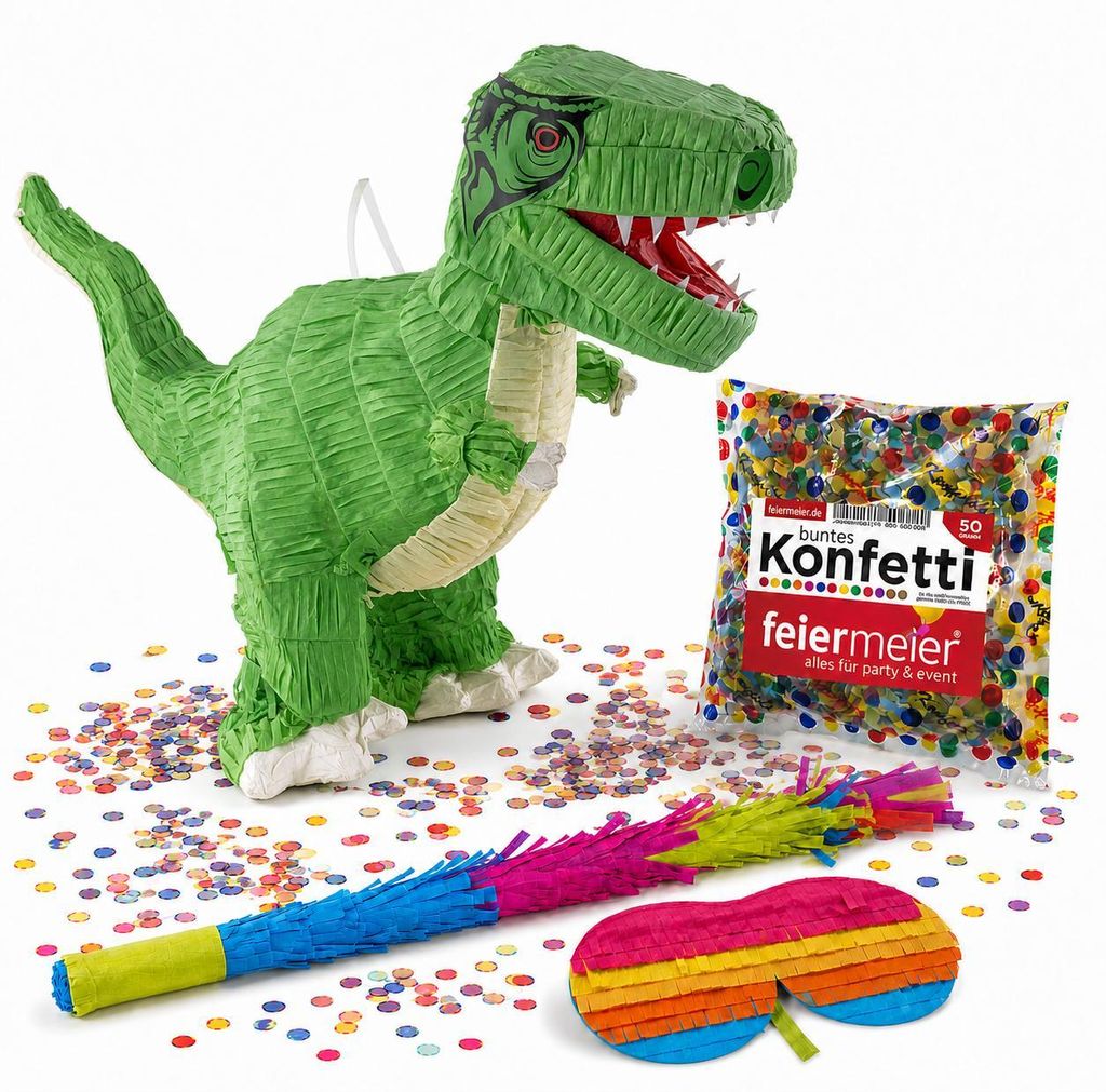 Pinata-Set | 4-tlg. mit Augenmaske, Schlagstock und Produktbild 