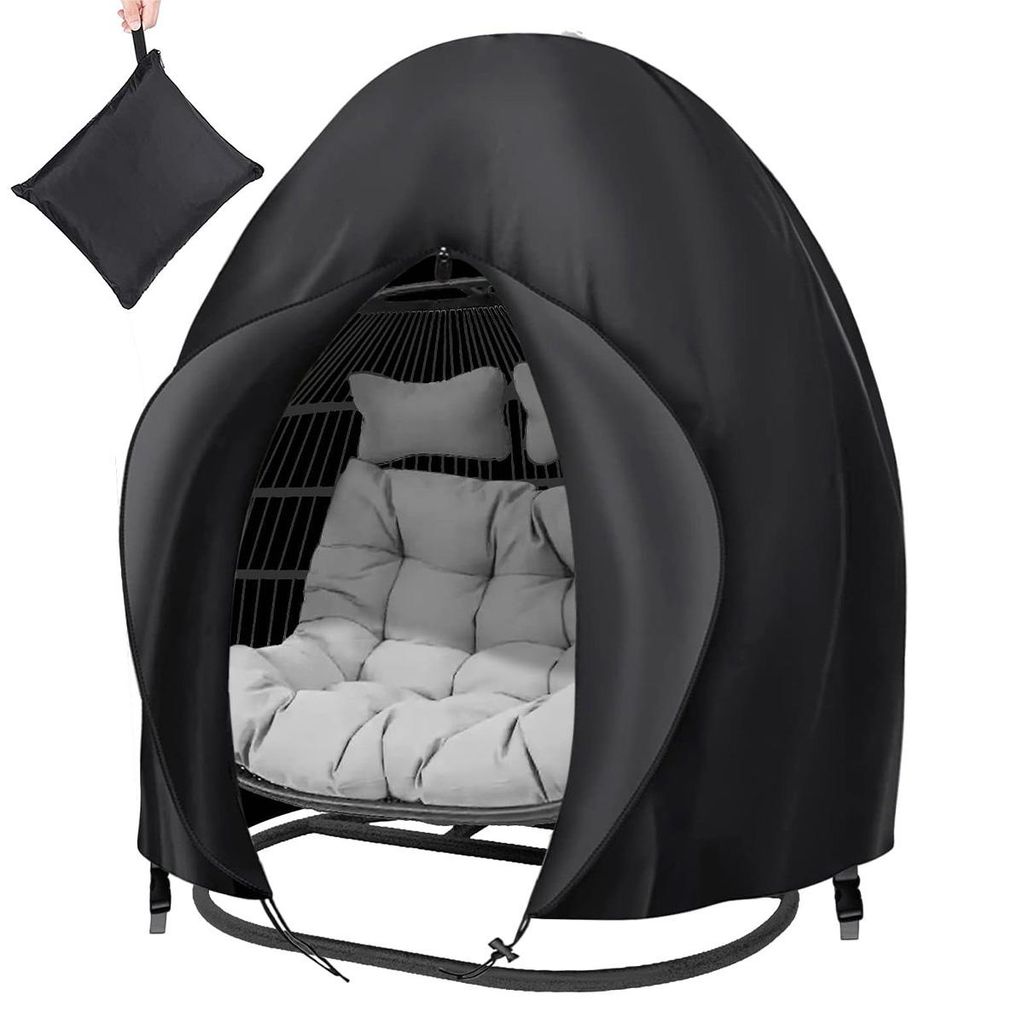 Hängesessel Abdeckung wasserdicht – Eierstuhl Schutzhülle 200x230cm 210D Oxford mit Reißverschluss & Kordelzug für Garten Outdoor