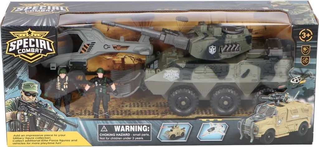 Kit char de combat et hélicoptère pour missions de sauvetage héroïques