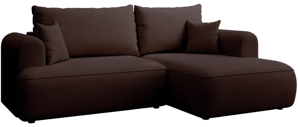 Selsey Ovo Mini – Ecksofa mit Schlaffunktion, rechts – Braun – Chenille, Easy Clean