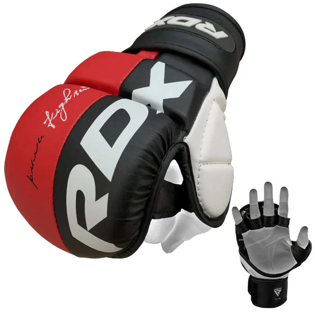 Gants RDX T6 MMA Rouge S - Cuir Résistant et Rembourrage Triple Couche