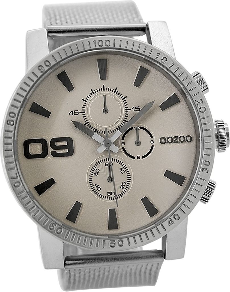 Oozoo Metall Herren Uhr matt struktur Analog Armband silber Timepieces D2UOC9436A