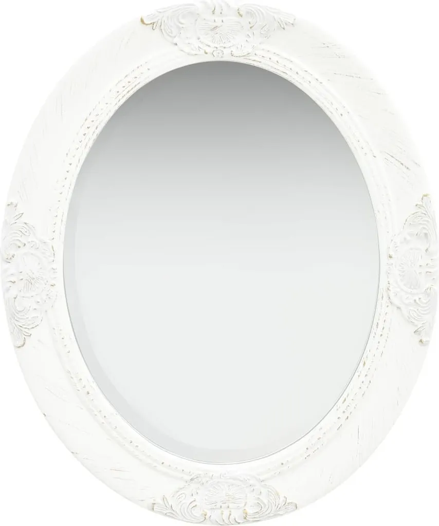 Specchio da parete in stile barocco 50x60 cm bianco