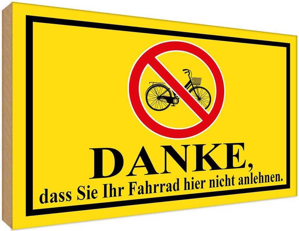 vianmo Holzschild 30x40 cm Danke Fahrrad nicht anlehnen Warnschild Hinweisschild