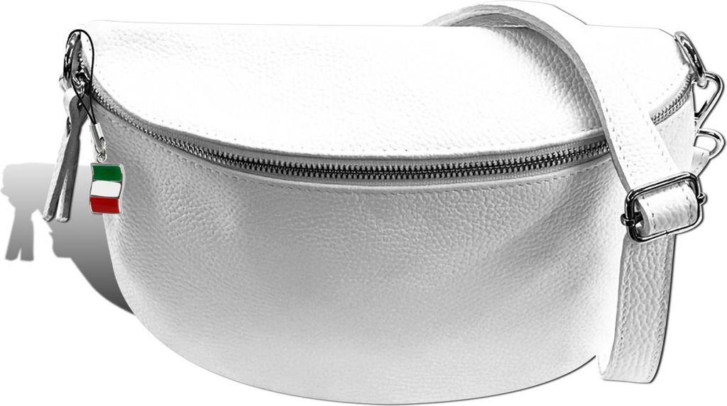 Gürteltasche weiß Florence Tasche Tragegurt passend Leder D2OTF825W