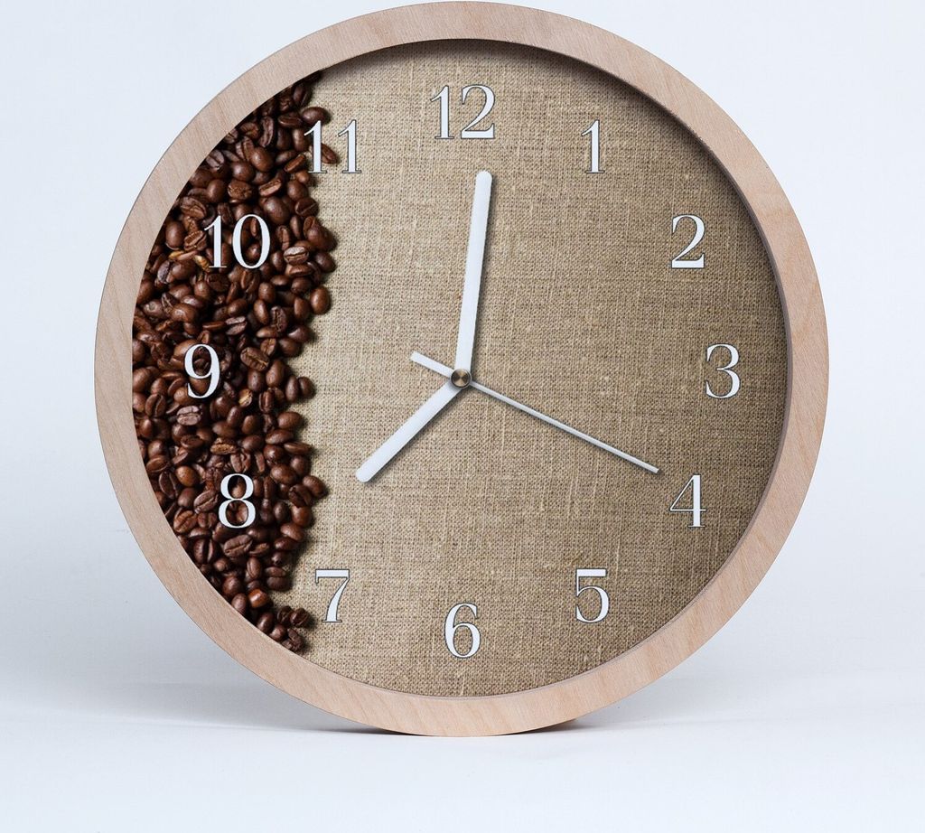Holzuhr 30fi cm wanduhr - Kaffeebohnen Küche