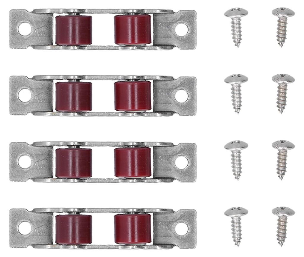 4Set Push Pull Window Pulley with Screws Double Wheel Sliding Door Roller Hardwares