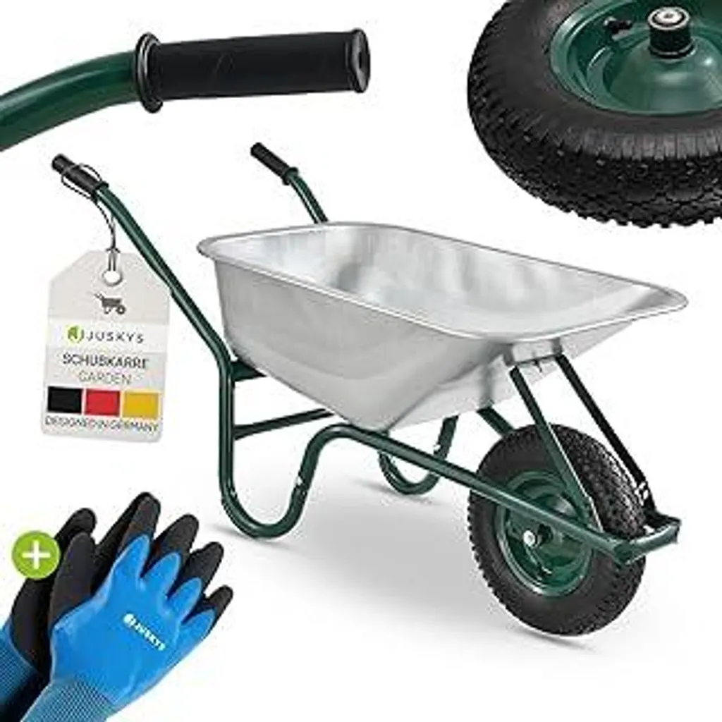 Juskys 100L Carriola Zincata - Trasporto Facile per Giardino