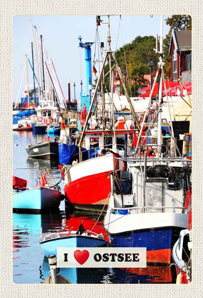vianmo Holzschild 30x20 cm Ostsee Meer Natur Boote Bootstour Bildmotiv Reisemotiv Abenteuer Reisen