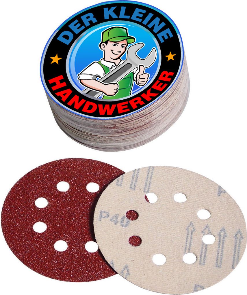 Schleifscheiben ø125mm satz 50 St. 10x k40-60-80-120-180 Produktbild 