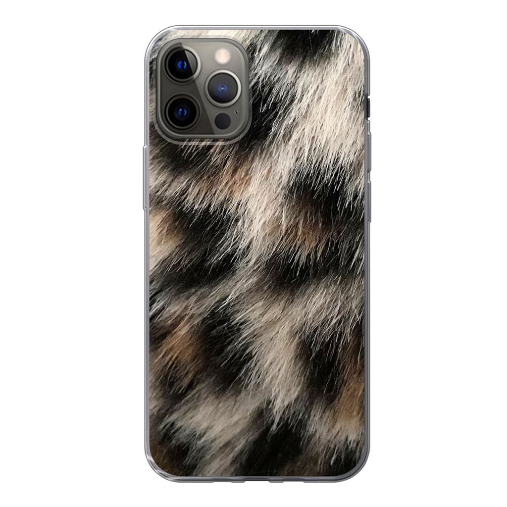 MuchoWow Handyhülle Schutzhülle Hülle für iPhone 12 Pro Nahaufnahme Pantherdruck Silikon Softcase Handy Hülle - Abdeckung