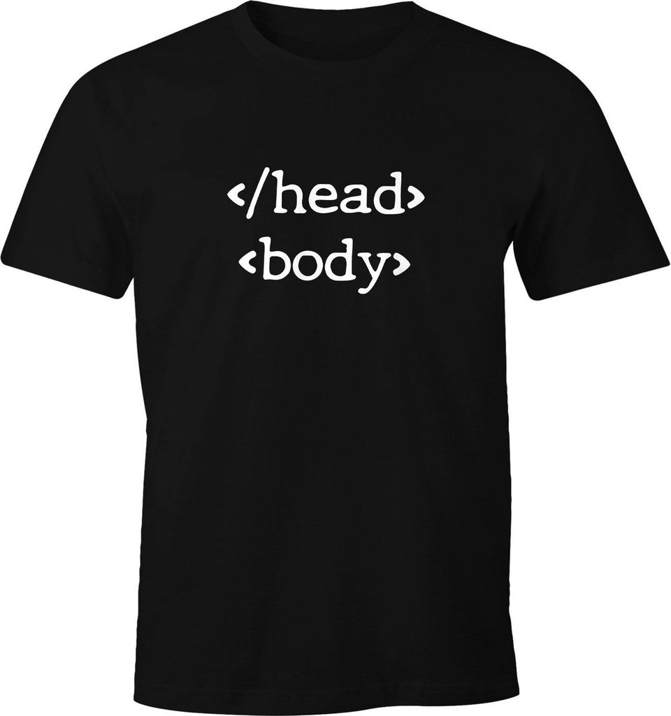 Herren T-Shirt Programmierer HTML Code Geschenk für Computerfreak Nerd Fun-Shirt Spruch lustig Moonworks schwarz 5XL