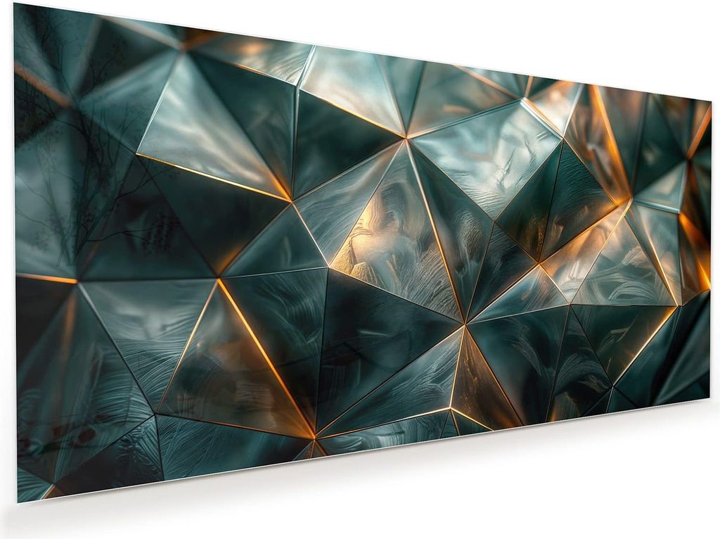 Glasbild 80x40cm in XXL für Wohnzimmer, Schlafzimmer Motiv Kunstvolle Geometrie