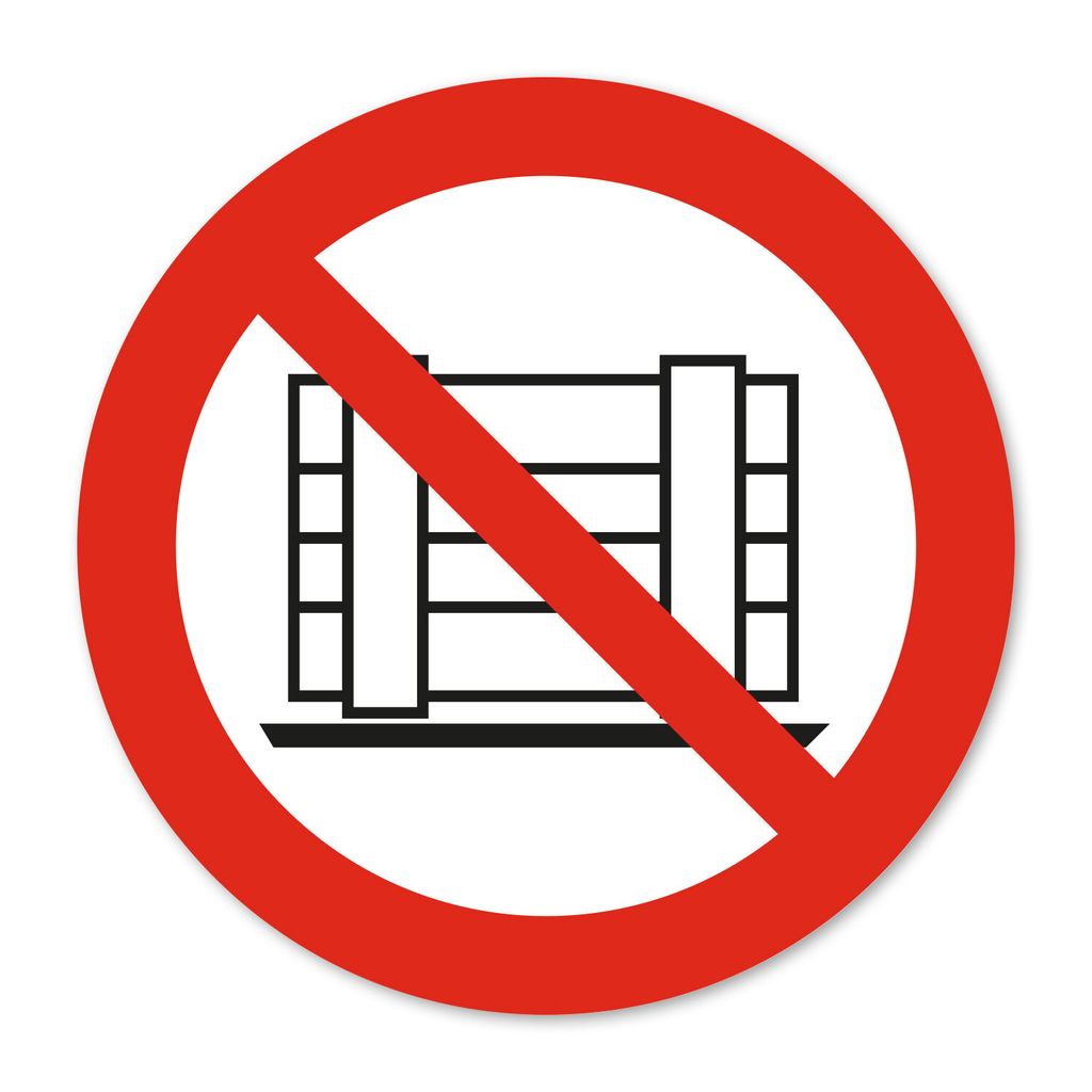 Verbotsaufkleber P023 Abstellen oder Lagern verboten nach DIN EN ISO 7010 I Warnhinweis Sicherheit I UV-Schutz I wetterfest I Ø 10 cm I hin806