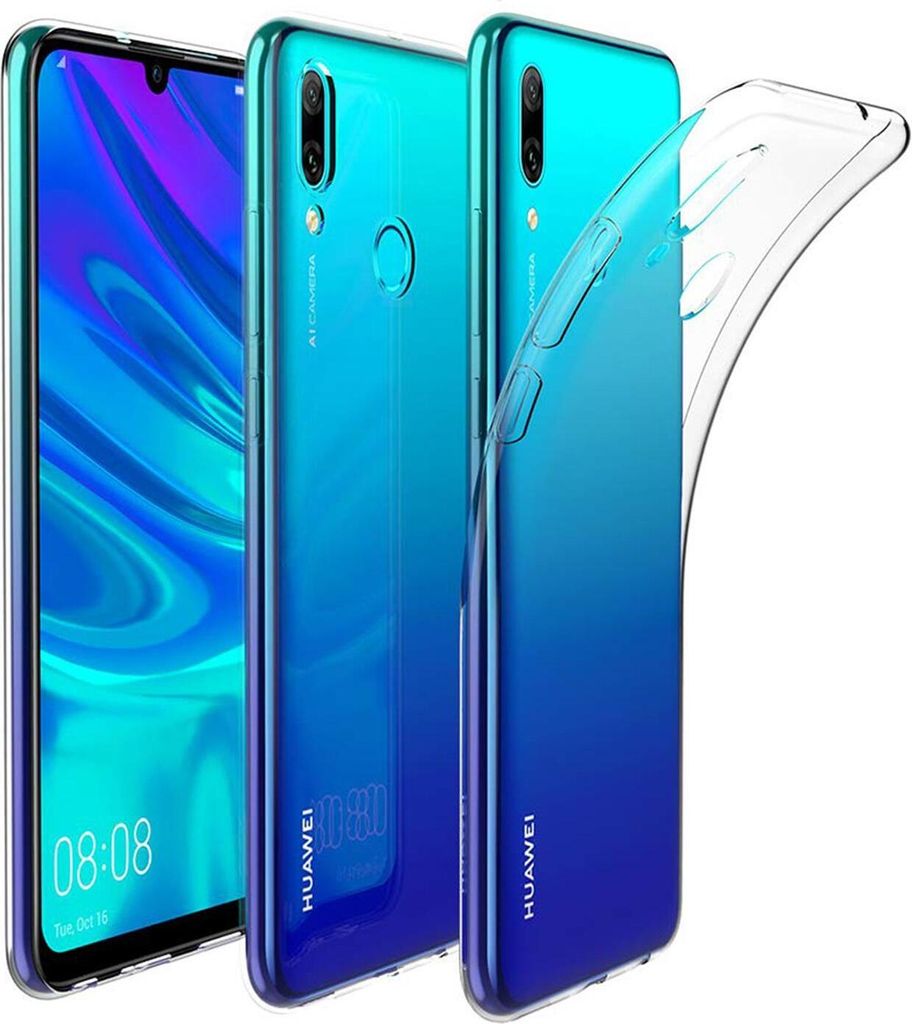 Conie Silikon Schutzhülle für Huawei P Smart 2019 Tasche klar Case Cover Bumper Hülle durchsichtig in transparent
