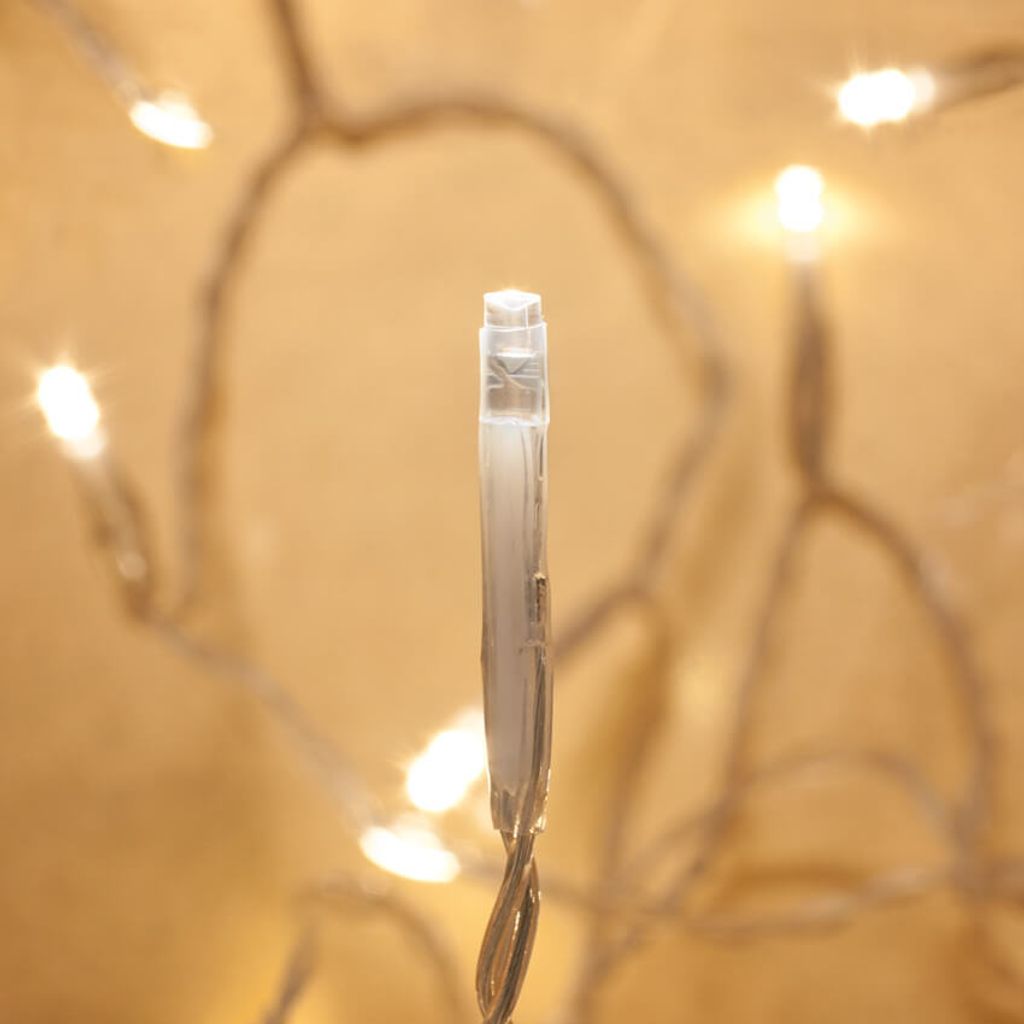 LED mini svetelná reťaz 1m 10 LED teplá biela transparentná Obrázok produktu 